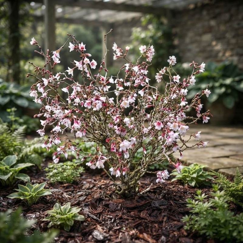 Prunus incisa 'Kojo-no-mai' - Cerisier à fleurs nain du Japon